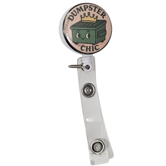 Handmade “Dumpster Chic” Badge Reel – Funny Retractable ID Holder - Picture 1 of 4